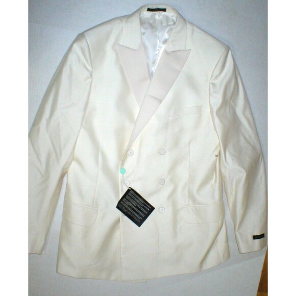 New NWT 54 Mens Tuxedo Suit Pants Jacket 44 Italy Valentino Cream White Designer - Picture 1 of 12